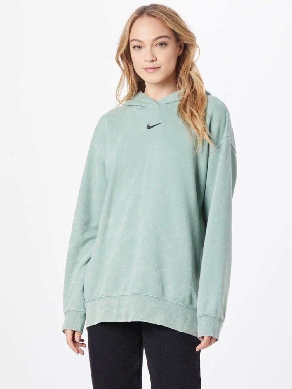 Nike Mint Green Sportswear Essential Collection Washed Hoodie - Size Small
